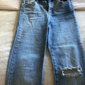 Altar'd State Light Blue Distressed Straight Leg Jeans